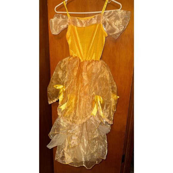 NNJXD Halloween Girl Gold PRINCESS DRESS Party Costume Fancy Dress 150 Size 12 - Picture 8 of 9